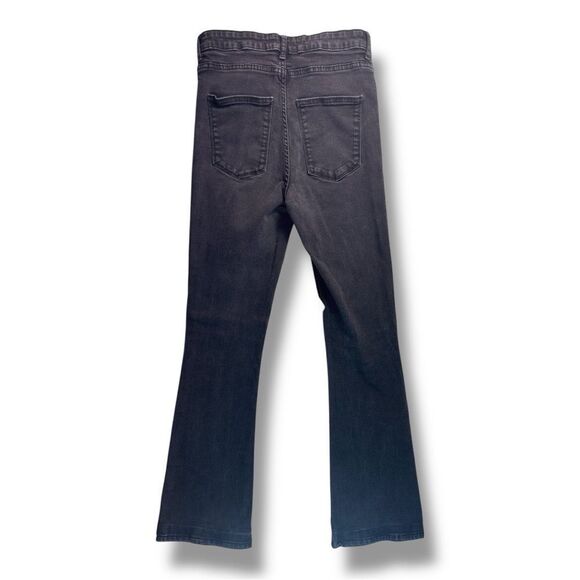 Zara Black Flare Wide Leg Jeans Sz 8 - Picture 5 of 9